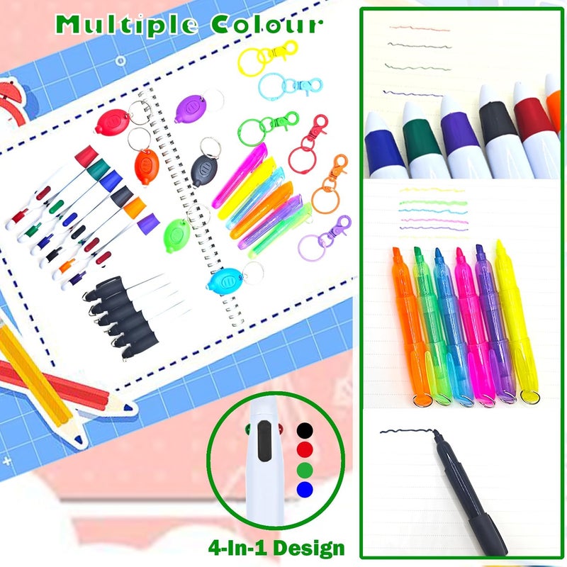 Daemson Nurse Pen Set, Badge Reel Pen Include Highlighter, Permanent Marker, LED Keychain Flashlight, Ballpoint Pen, and Nursing Keychain Clip (Green) - Image 5